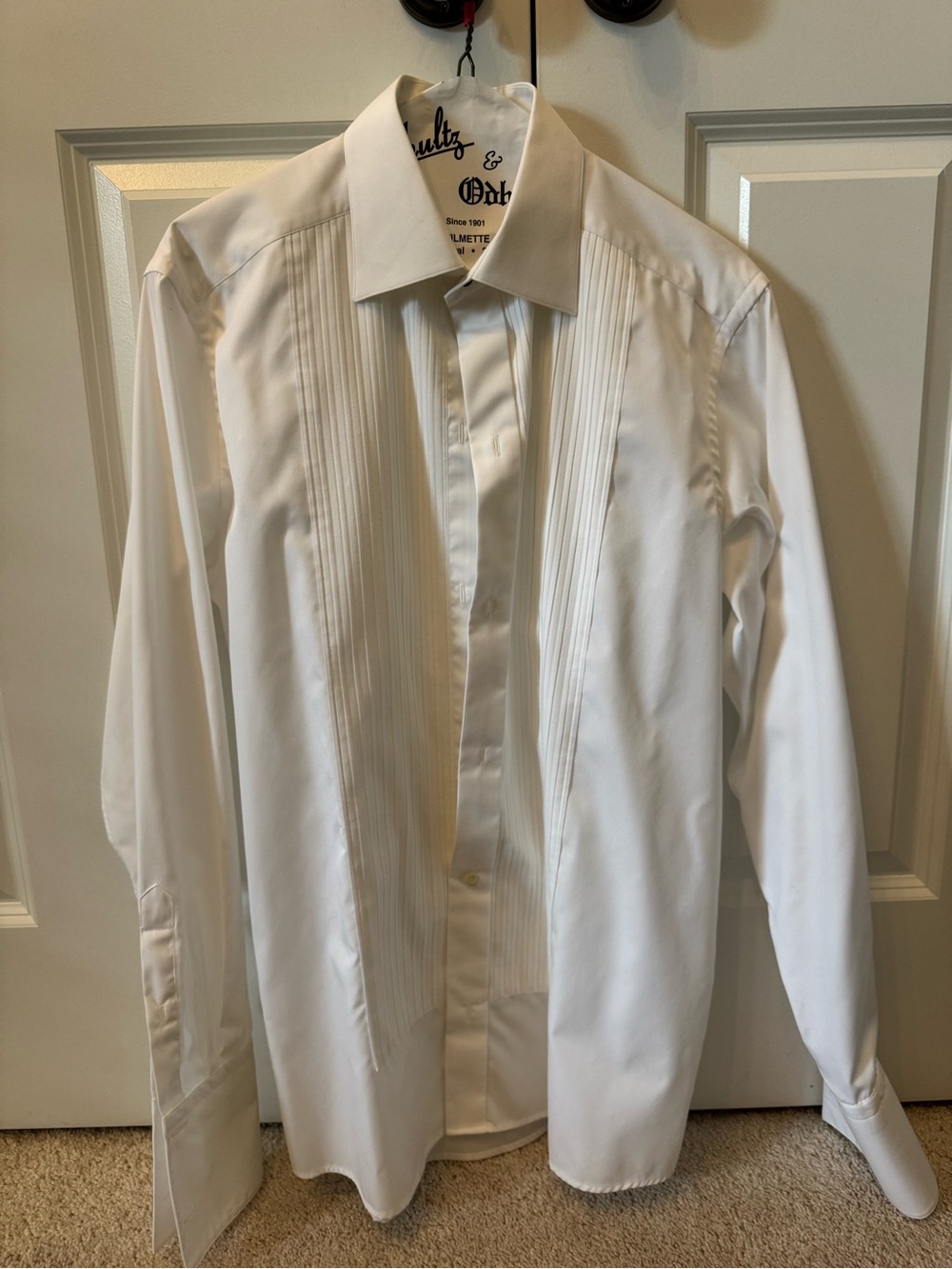 Eton White Pleated Front Tuxedo Shirt
